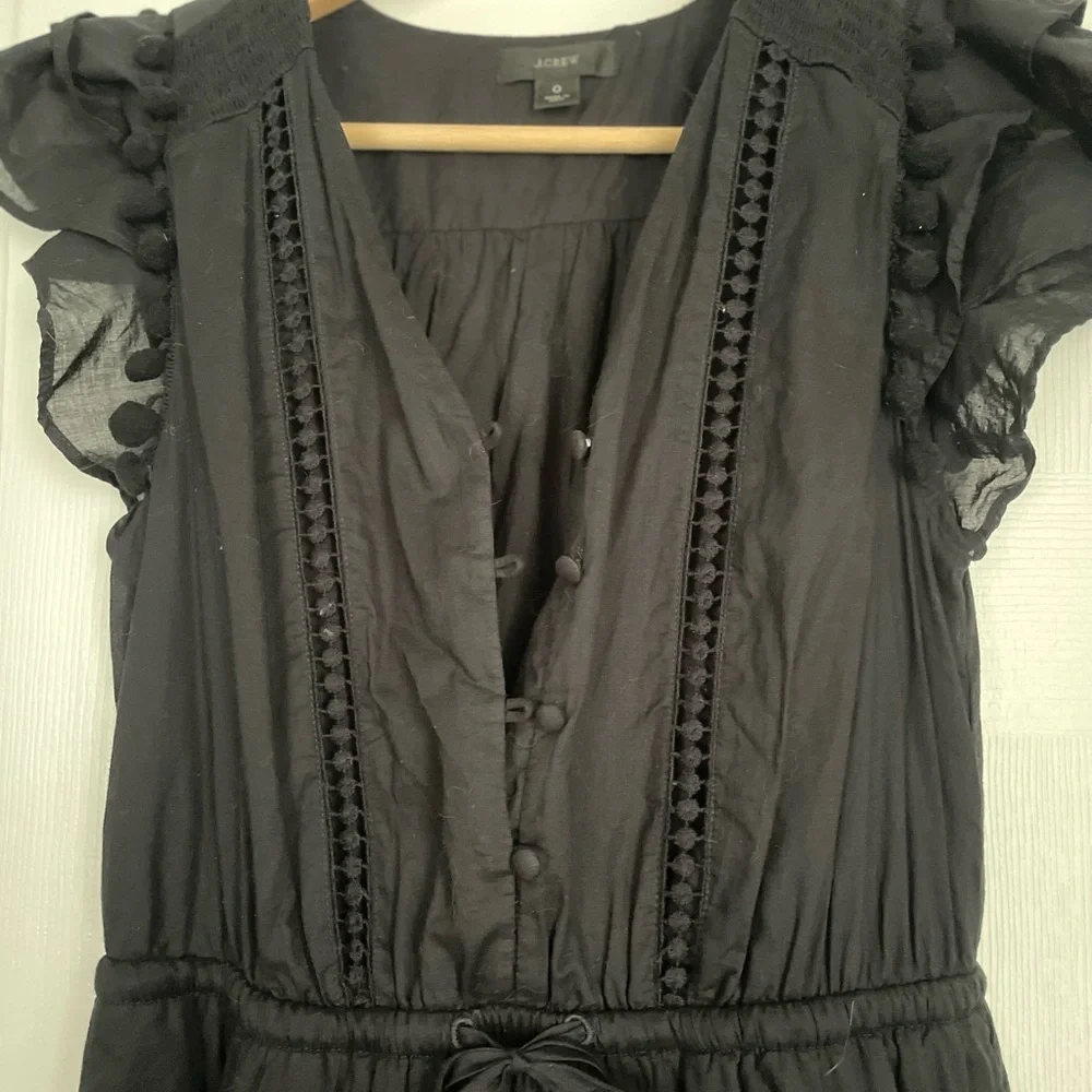 J Crew Black Ruffled Dress - Picture 2 of 5